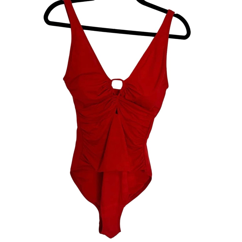 Ralph Lauren Red One Piece Full Piece Swim Suit Bathing Suit Small